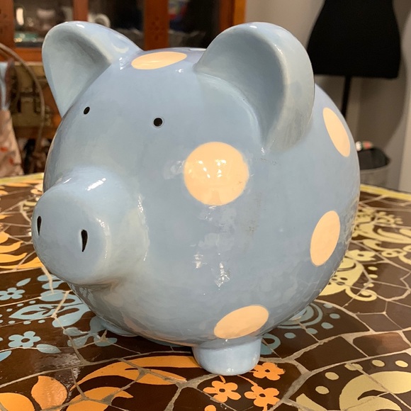 ELEGANT BABY Piggy Bank. Blue - Picture 1 of 7